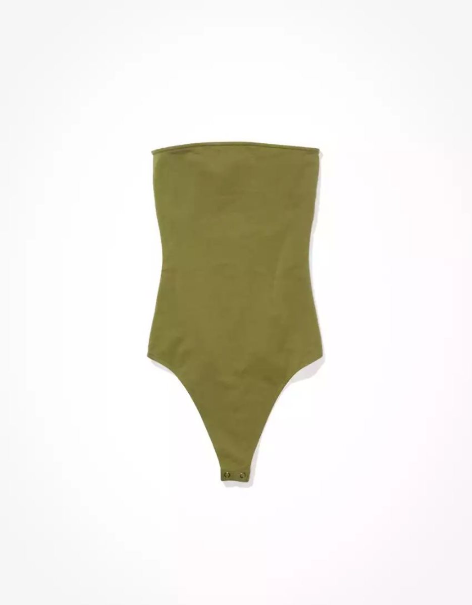 Body American Eagle AE Twist-Back Tube Vert Olive Femme | HIK-05690514